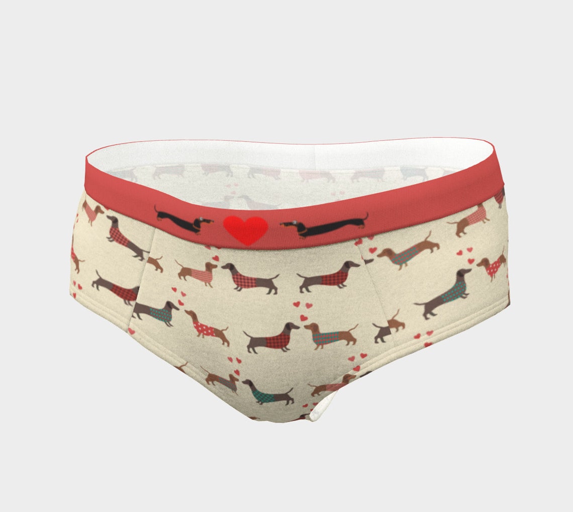 Dachshund dog print mid waist hipster cheeky panties | Etsy
