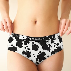 Cow Print mid waist retro hipster panties for women, XS-XL/custom sizes womens underwear, sexy cute lingerie panties