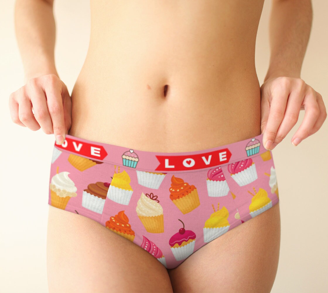 Cupcakes Mid Waist Retro Hipster Cheeky Panties, Xs-xl/custom Sizes Womens  Underwear, Sexy Funny Lingerie Panties 