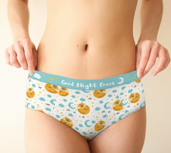 Foxes Pattern Hip Hugger Retro Hipster Lingerie Panties for Women