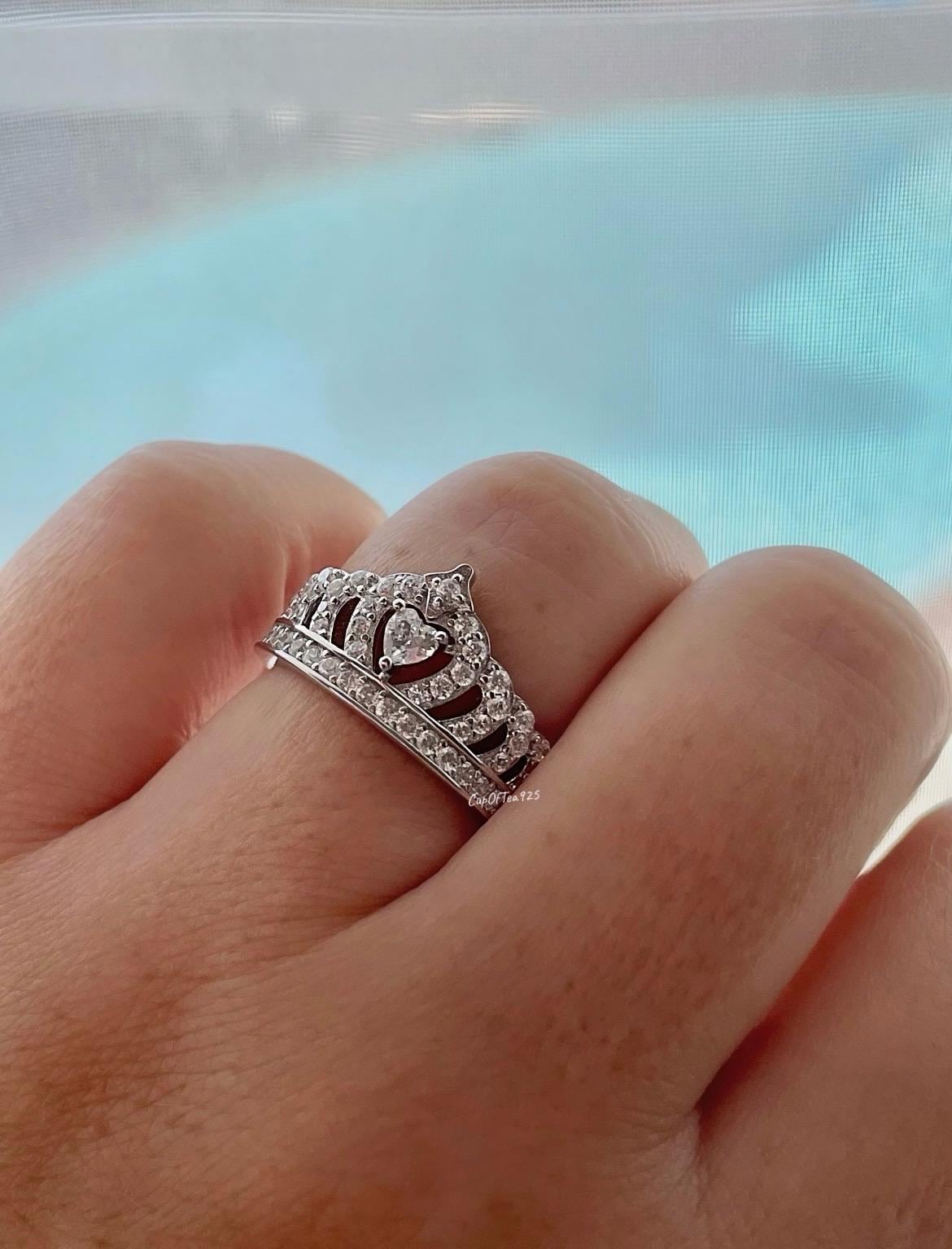Crown Ring Sterling Silver 925 Queen Crown Ring With 5A CZ