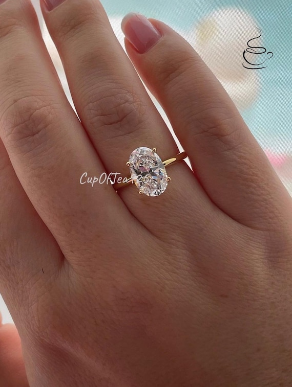 Princess Cut Wedding Ring Set For Women White Gold 1 Carat Center Moissanite Bridal Sets Wedding Rings Engagement Ring Set Platinum Plated Silver 10K 14K 18K Gold (10K Gold
