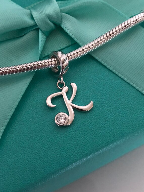 Sterling Silver 925 Letter K Charm For Pandora bracelet Etsy