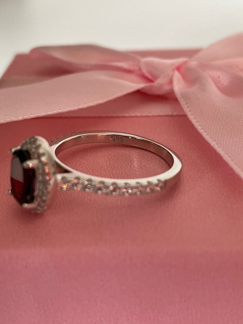 1.69 Natural Garnet Ring in Sterling Silver
