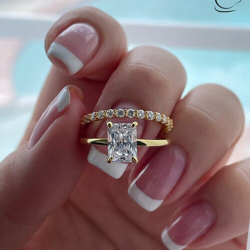 Yellow Gold Over Sterling Silver 925 Bridal Set With 2.5 Etsy