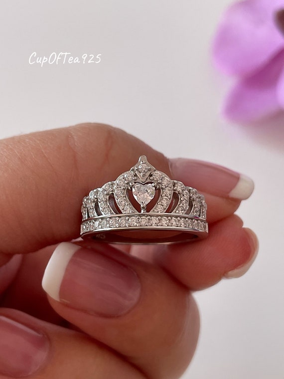 Buy Crown Ring,silver Crown Ring,queen Ring,king Ring,crown Ring Set,queen  Ring,silver Queen Ring,handmade Crown Ring Set,promise Ring Set Online in  India - Etsy