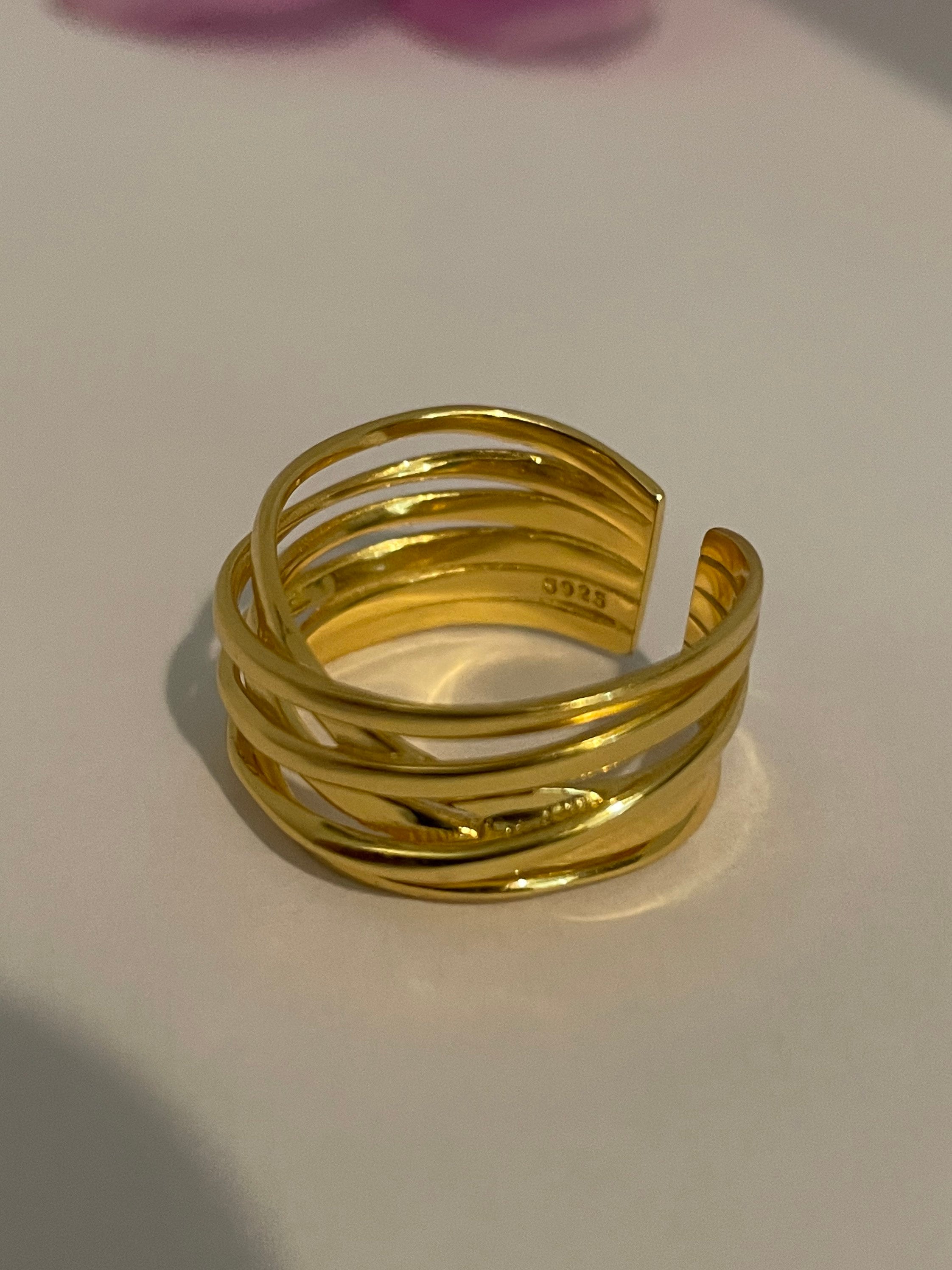 関税込Orion sterling silver and 18k gold linked rings 298853 関税込Orion sterling silver and 18k gold linked rings 298853
