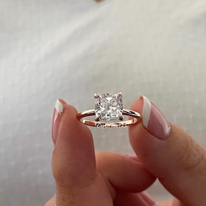 New In! Rose Gold over Sterling Silver 925 3CT Cushion cut engagement ring with the finest 5A CZ diamond, promise ring