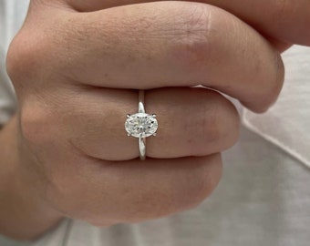 NEW IN! Moissanite. 1.5CT Oval Cut D Color VVS1 Moissanite In Sterling Silver 925 solitaire engagement ring, promise ring