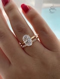 Yellow Gold , rose gold, white gold over Sterling Silver 925 bridal set with 3.5CT or 2.5CT oval cut Solitare ring and half eternity band