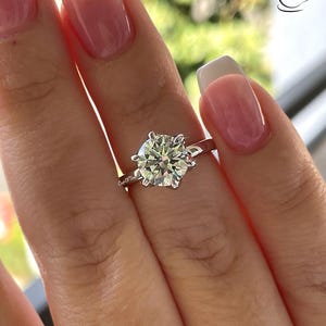Sterling Silver 925 2CT round brilliant cut simulated diamond engagement ring, promise ring in a tulip setting