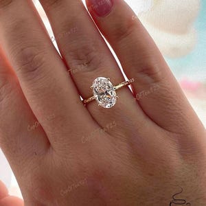 The Brooklyn. Yellow Gold Vermeil, Rose gold vermeil, Sterling Silver 925 2.5CT,  3.5CT Oval Cut CZ Solitaire Engagement Ring, travel ring.
