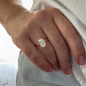 The Brooklyn. Yellow Gold Vermeil, Rose gold vermeil, Sterling Silver 925 2.5CT,  3.5CT Oval Cut CZ Solitaire Engagement Ring