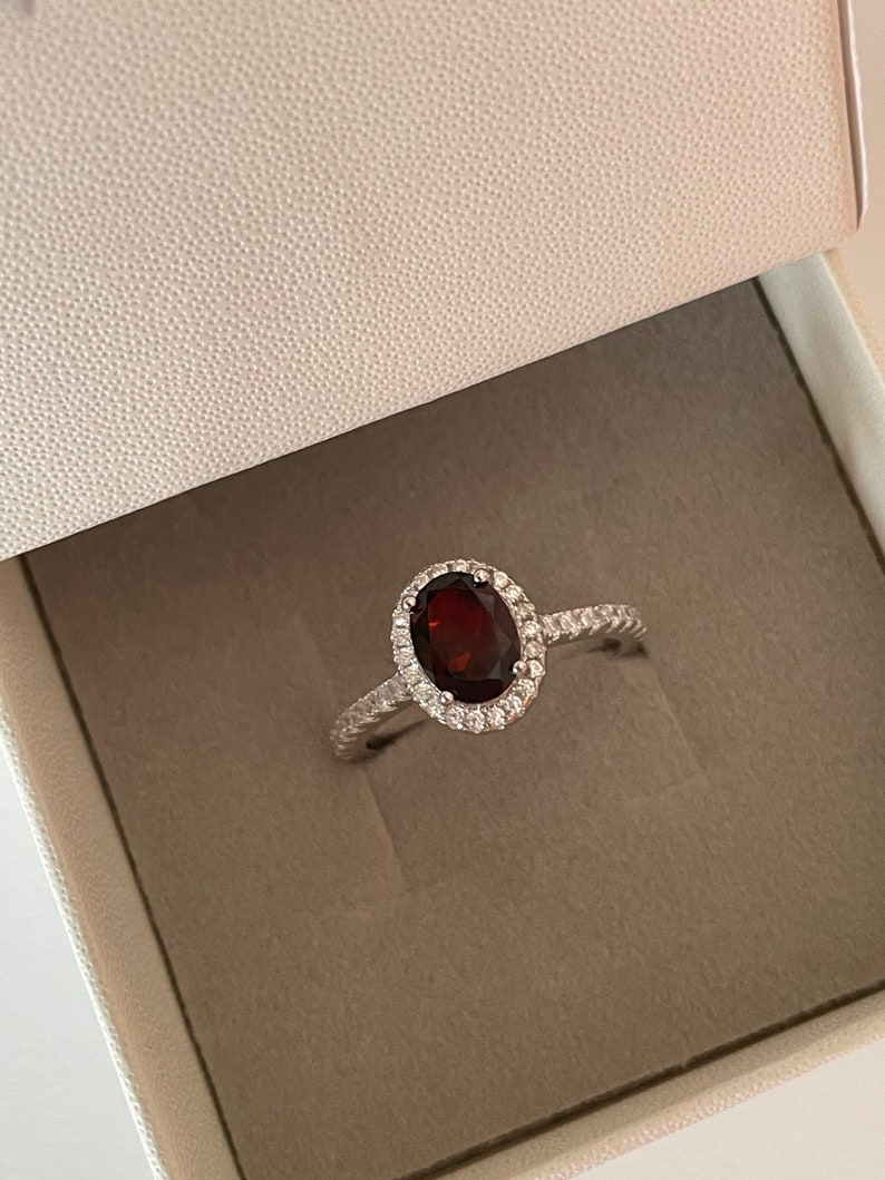 1.69 Natural Garnet Ring in Sterling Silver