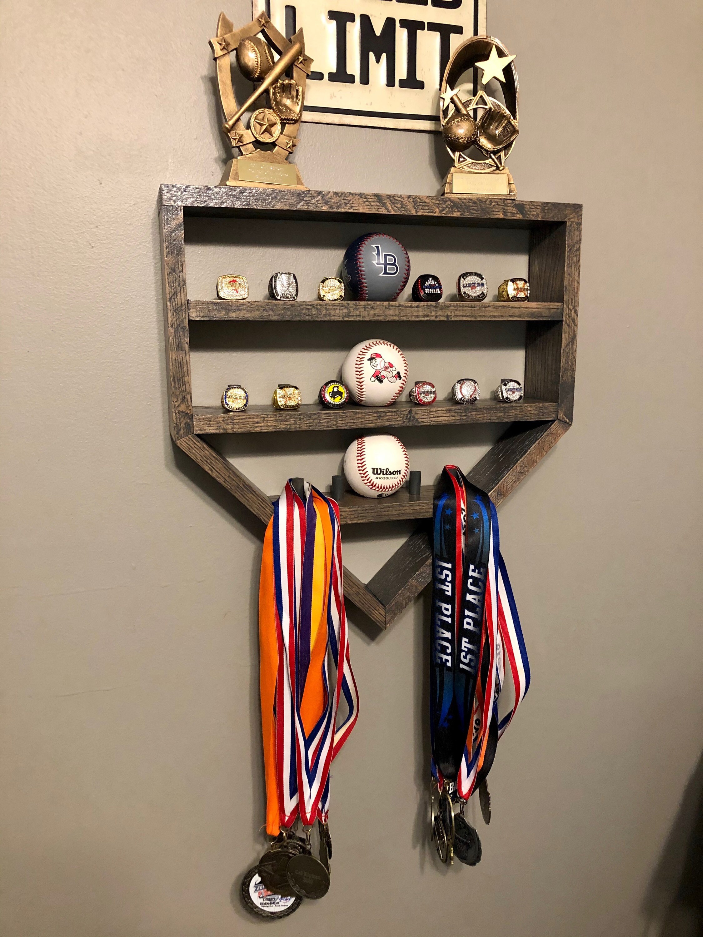 Homeplate Baseball and Ring display Etsy