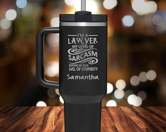 Handgefertigter benutzerdefinierter Lawyer's Tumbler, personalisierter JuraStudent-Reisebecher, 40-Unzen-angepasster Edelstahlbecher, Juraabschluss-Geschenk