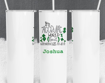 Vaso de contabilidad personalizado, taza para contable jubilado, vaso sublimado de contabilidad, trabajador de hoja de cálculo, regalo de contabilidad divertido