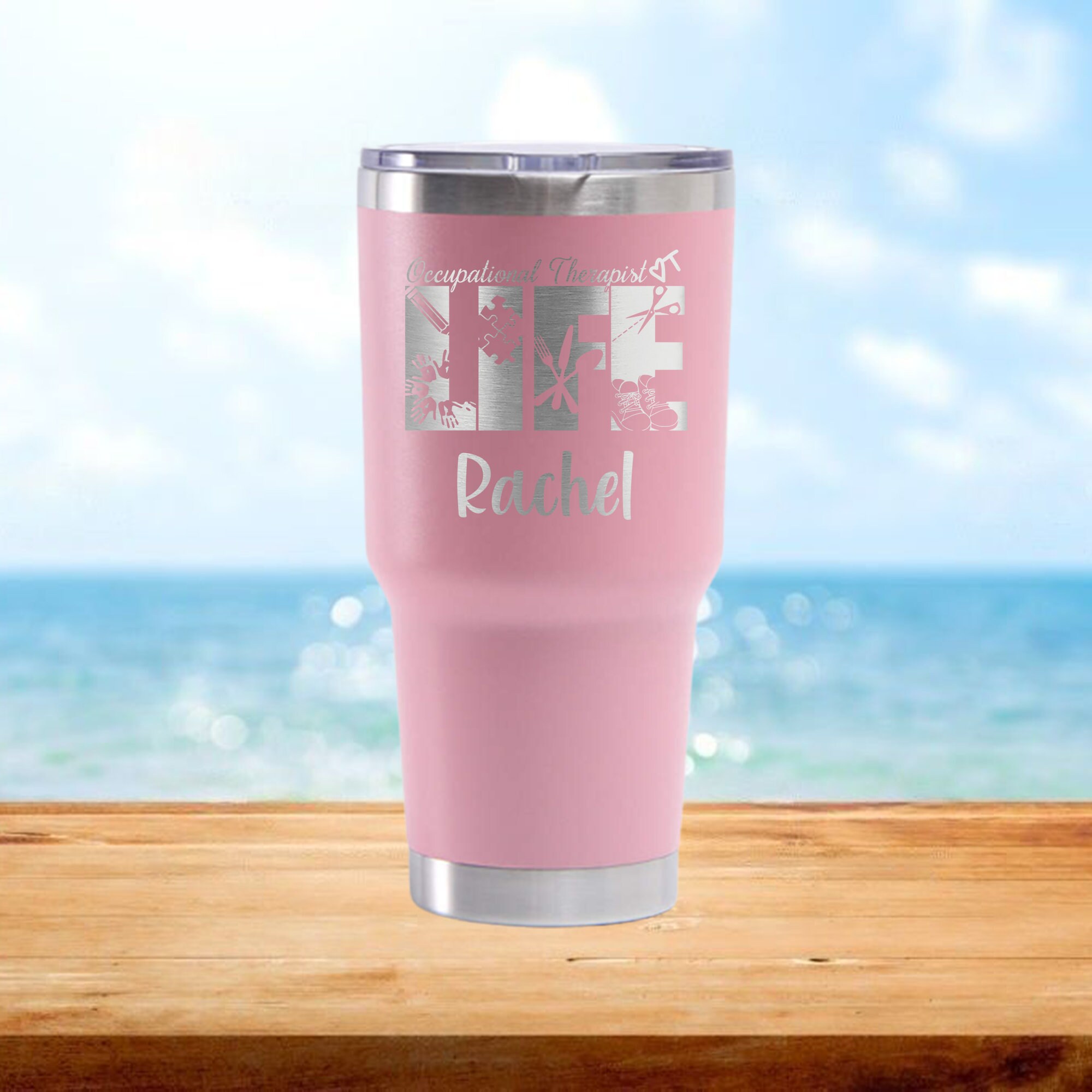 Occupational Therapist Tumbler - Customizable OT Gift Skinny Tumbler With Laser Engraving