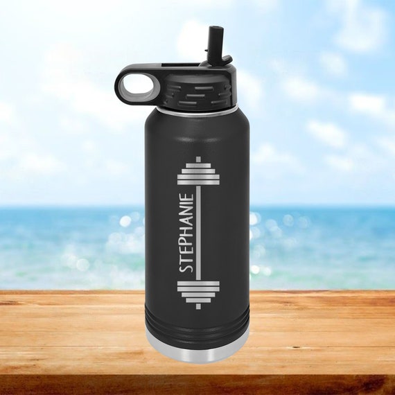 Water Bottle for Gym Rat, Personalized Lifting Bottle for Men, Fitness Women Insulated Thermos, Barbell Gym Tumbler, Fitness Coach Mug