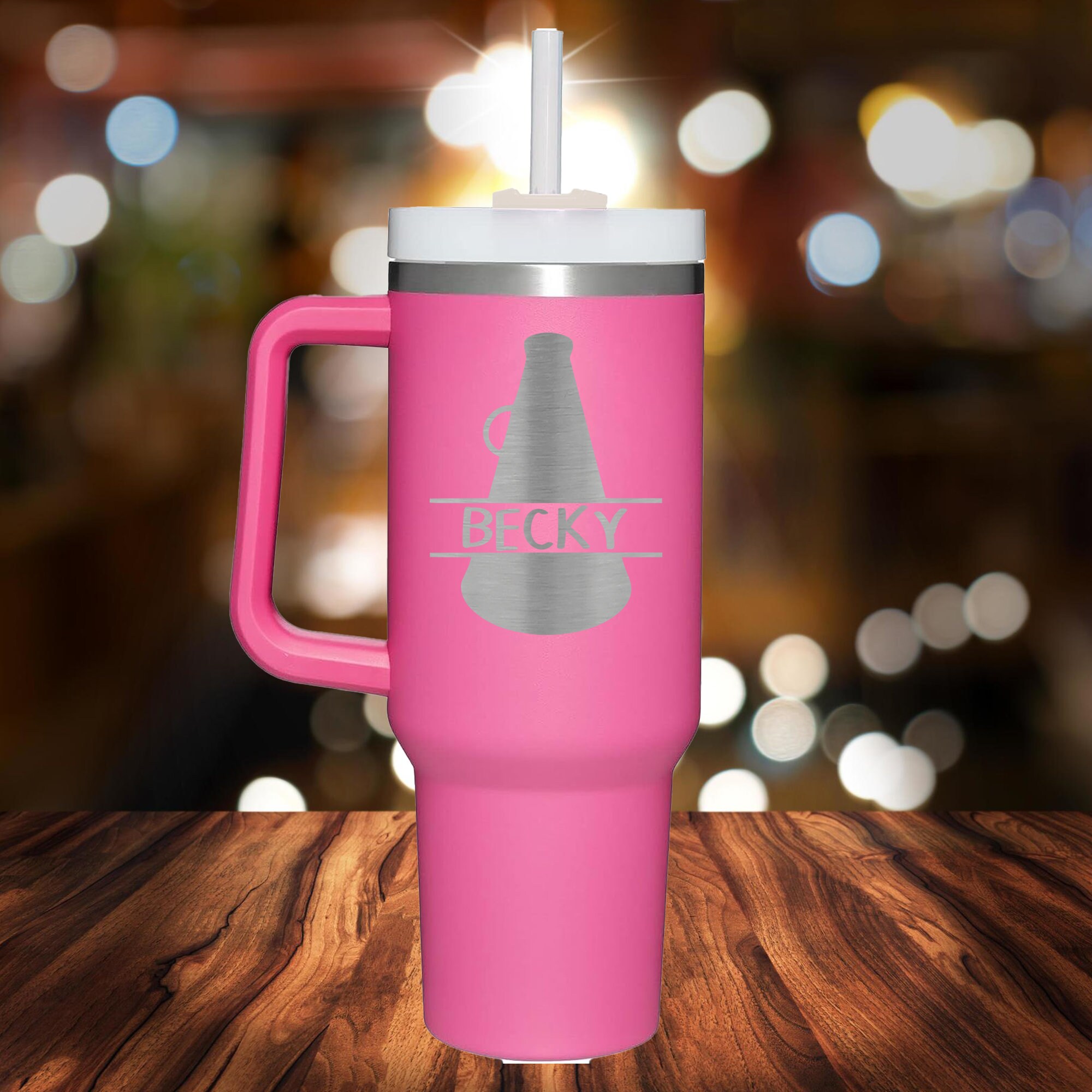 Cheerleading Personalized 40oz Mug with Handle, Gift for Her, Gift for Cheerleader, Cheer Banquet Insulated Mug with Handle, Retirement