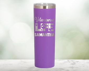 Personalized Veterinarian Tumbler, Vet Tech Gift, Veterinary School, Animal Hospital Gift, Vet Cup for Staff Team, Student Graduate Cup