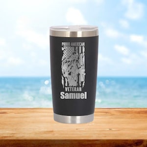 Veteran Personalized Tumbler, War Hero Gift, Gift for Him, Father&#39;s Day Gift, Military, Soldier, Appreciation, Armed Forces Travel Mug, Army