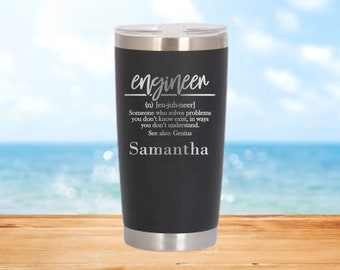 Personalized Engineer Teacher Tumbler, Electrical Engineer Graduation Cup for Her, Engineering Student, Computer Nerd Water Bottle, for Him