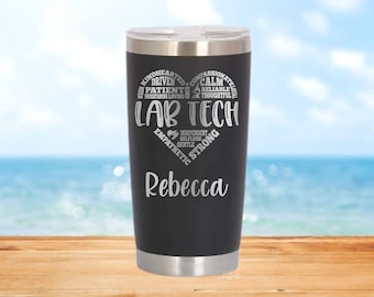 Personalized Lab Technician Tumbler, Laboratory Tech Graduating Student Gift, MT, Medical Tech Mug, Technologist, Assistant, Med Tech Worker