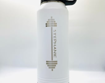Gym Personalized Insulated Water Bottle, Custom Bottle for Gymhead, Athlete Gift, with Lid, with Straw, Gift for Her, Gift for Him