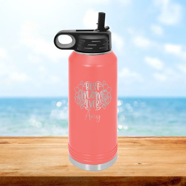 Water Bottle Cup for Mother, Appreciation Gift for Nurse Mom, Teacher Mama, Gift from Son, Mother-in-Law, Grandparent, Cup, Husband, w Straw