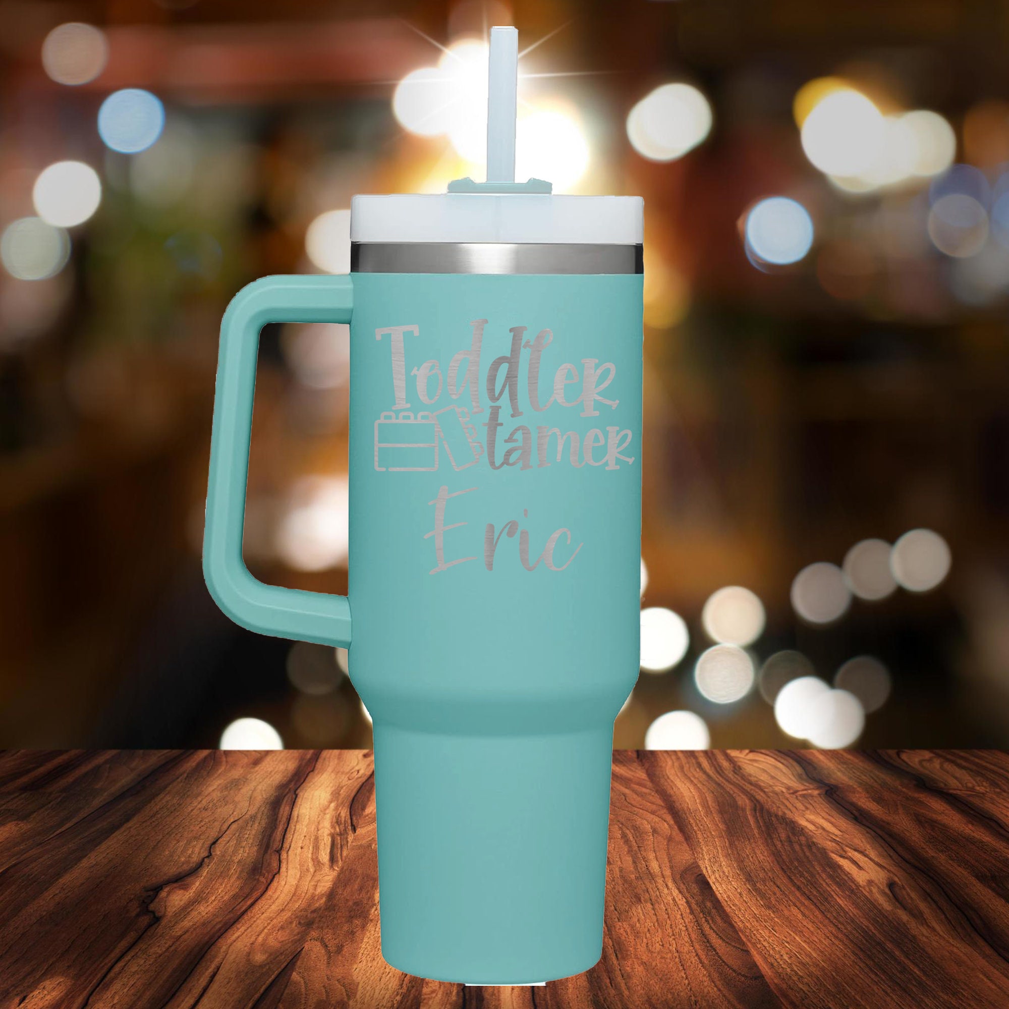 Customizable Gift for Toddler Tamer, 40oz Travel Mug With Handle