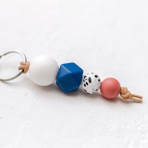 Keychain | terrazzo, blue, rust red, white