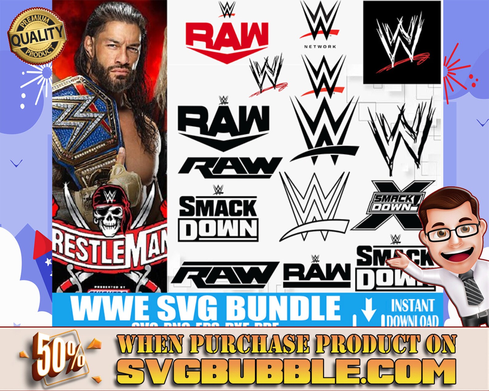 WWE Svg Bundle Etsy