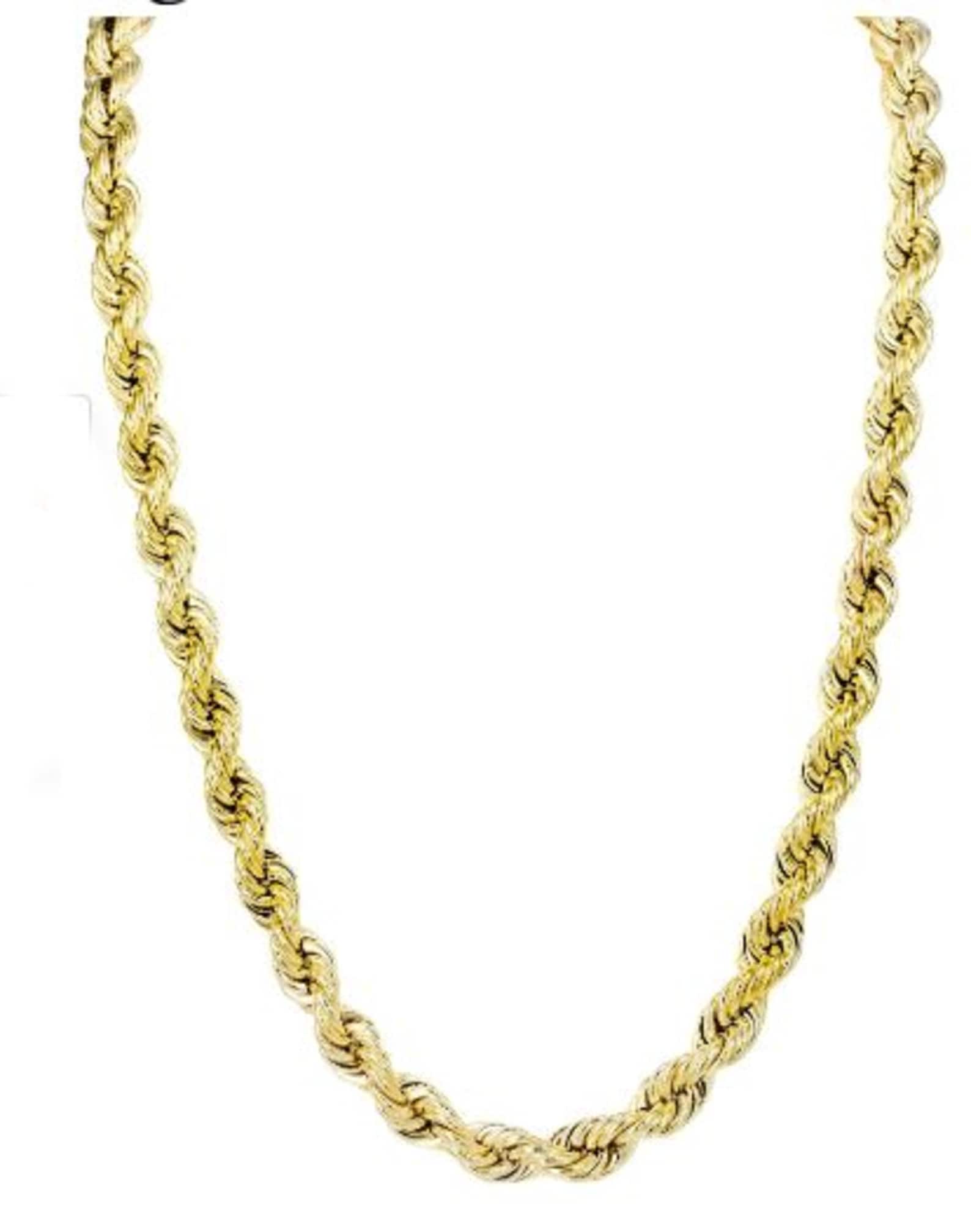 Men's Rope Chain in 14k Yellow Gold 5.5mm Diamond Cut Etsy