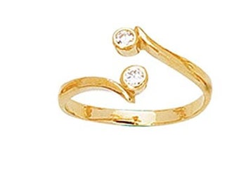 Toe Ring in 14kt Yellow Gold Shiny Bypass Type