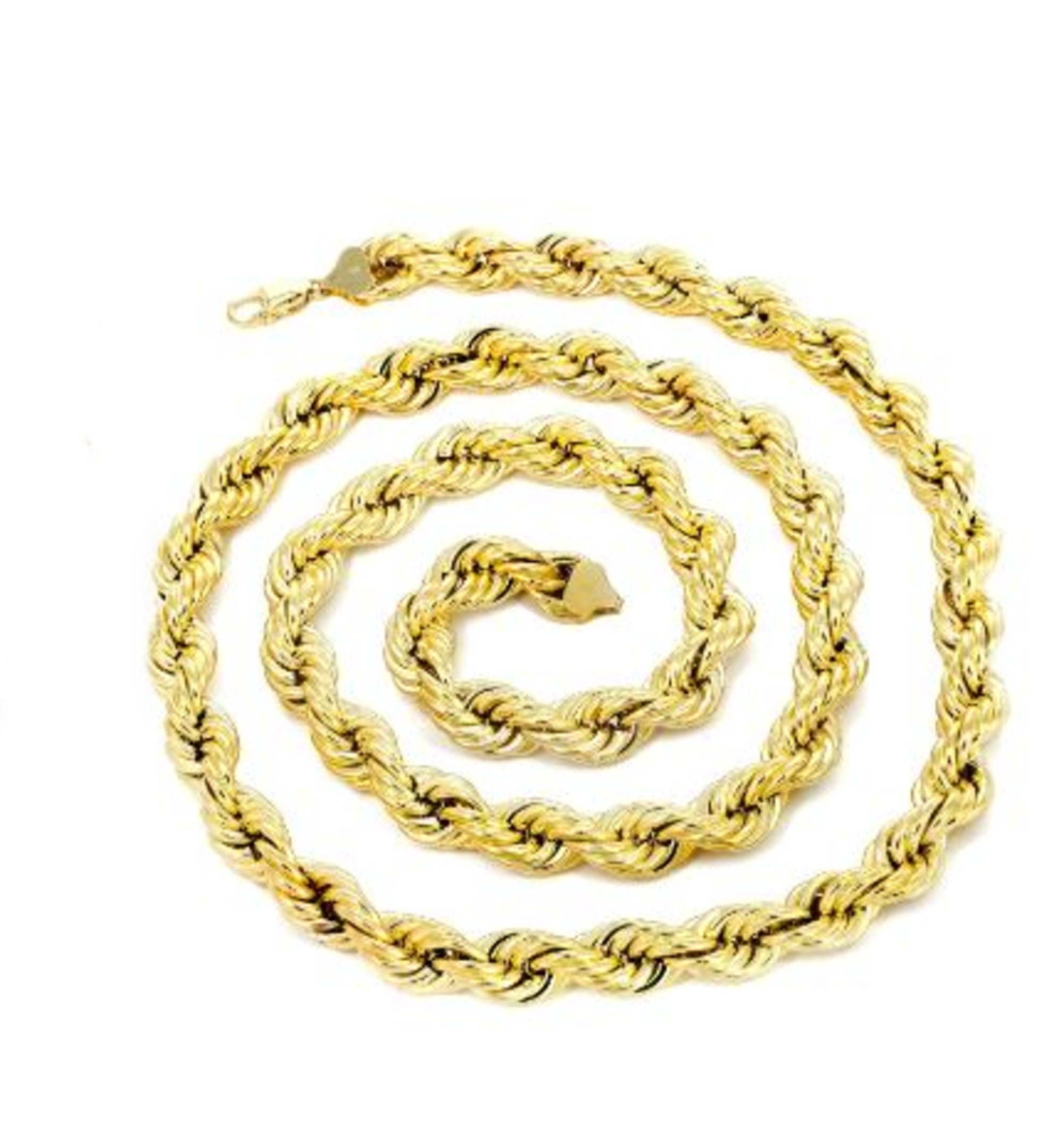 Men's Rope Chain in 14k Yellow Gold 5.5mm Diamond Cut - Etsy