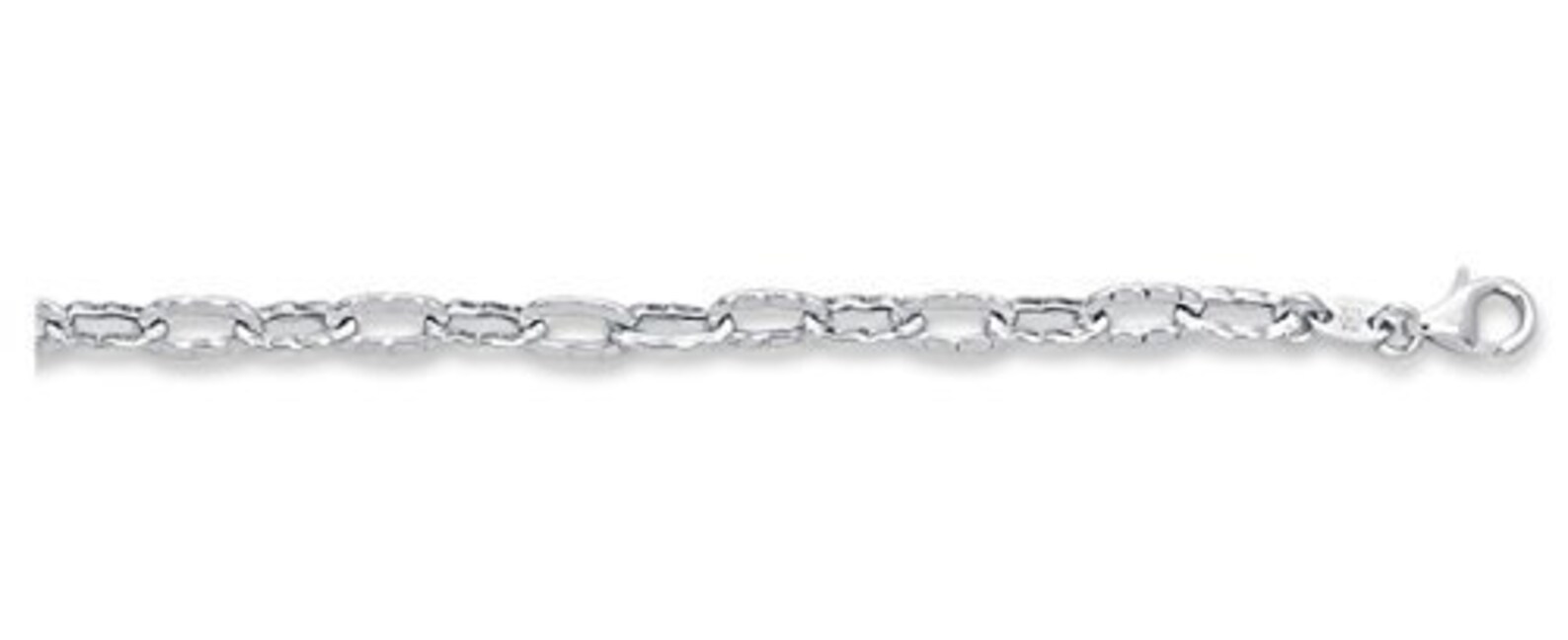 Anklet in 14kt White Gold Diamond Cut Open Link Etsy