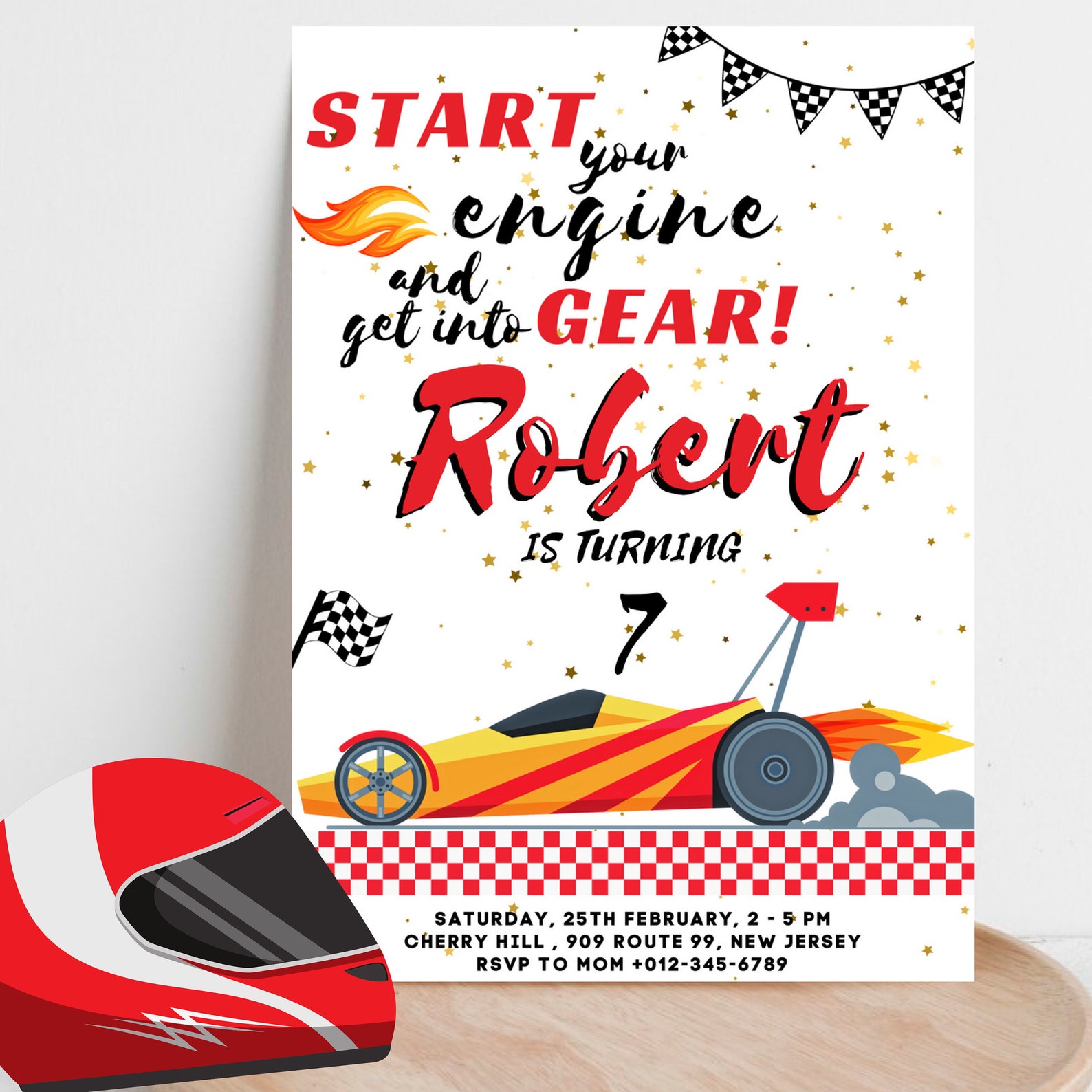 Car Racing Birthday Invitation, Formula Birthday Invite, Cars Theme ...