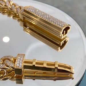 Diamond Cuban Link Bracelet: 10K Yellow Gold, 8.36 ct VVS Diamond image 13