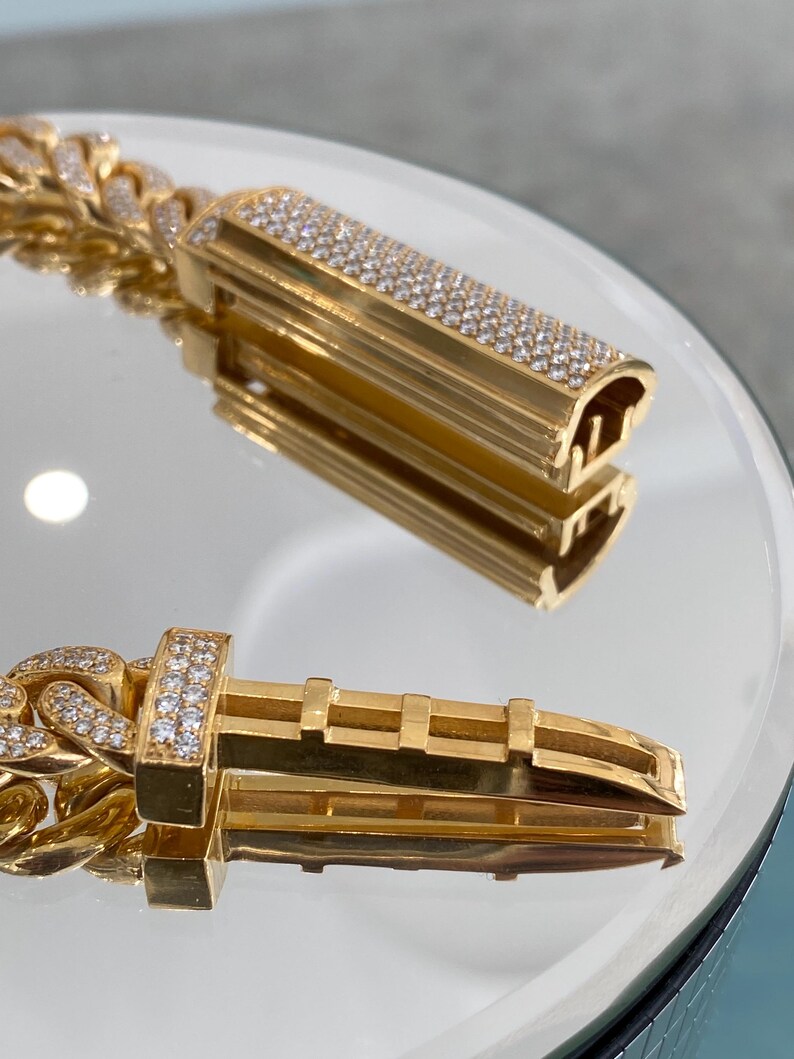 Diamond Cuban Link Bracelet: 10K Yellow Gold, 8.36 ct VVS Diamond image 13