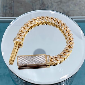Diamond Cuban Link Bracelet: 10K Yellow Gold, 8.36 ct VVS Diamond image 1