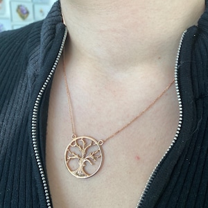 Tree of Life Rose Gold Pendant 14K Necklace
