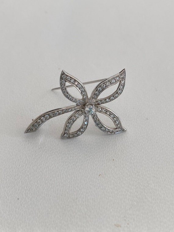 Broche Ancienne En Or 14 Carats Avec Diamants - État Parfait - Occasion Bijouterie