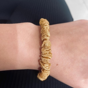 Pulsera de malla de oro amarillo de 18 quilates de 7,5 pulgadas de largo