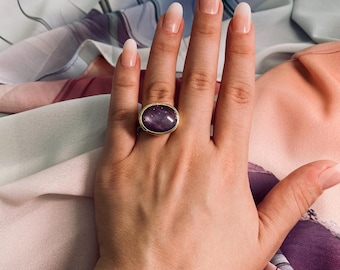 Luxe robijnrode sterring 18K goud
