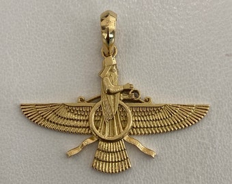 Ahura Mazda Pendant 18KY Solid Gold - chain sold separately