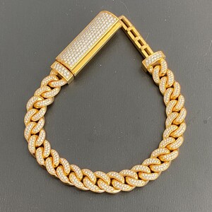 Diamond Cuban Link Bracelet: 10K Yellow Gold, 8.36 ct VVS Diamond image 12