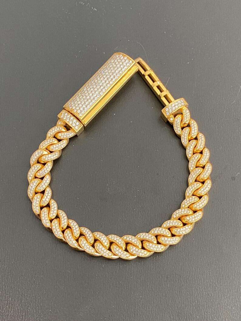Diamond Cuban Link Bracelet: 10K Yellow Gold, 8.36 ct VVS Diamond image 12