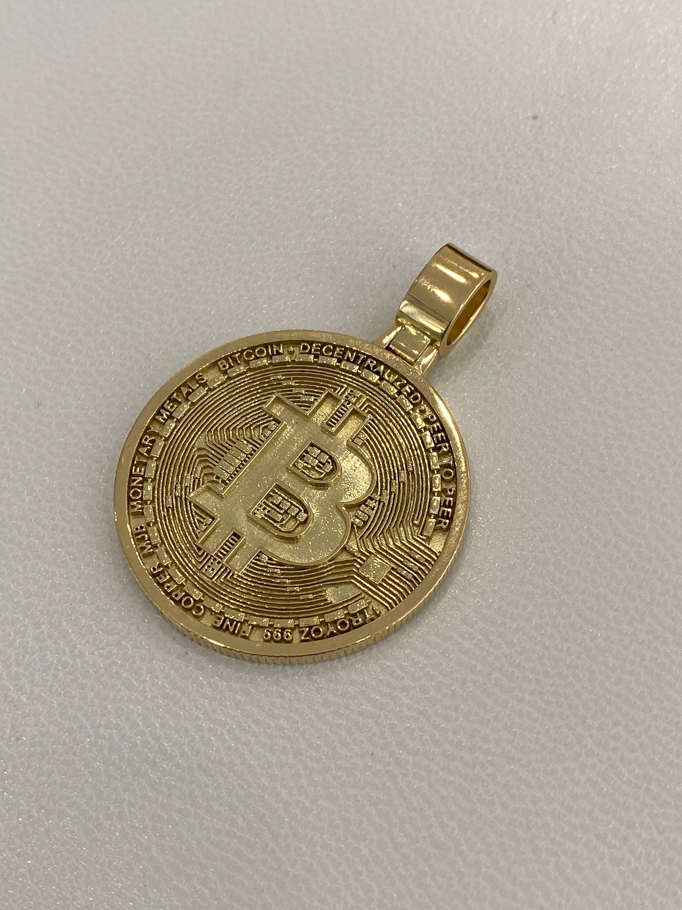 Bitcoin Pendant 18KY Crypto Jewelry