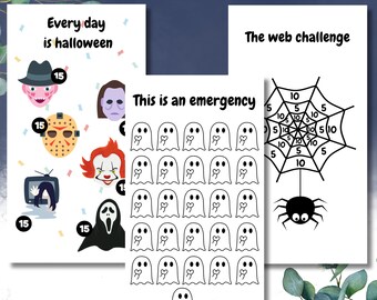 Download Digital Pacote Fantasma Instantâneo Desafio de Dinheiro Assustador | Desafio de Salvar | Rastreador de economia de dinheiro | Folha de acompanhamento para salvar o Halloween